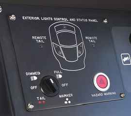 Headlight control panel on a Class 800 EMU