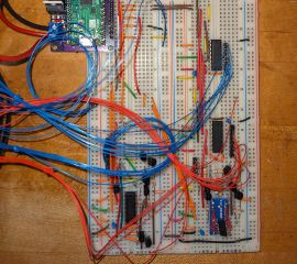 Complete prototype of speedometer controller on a breadboard