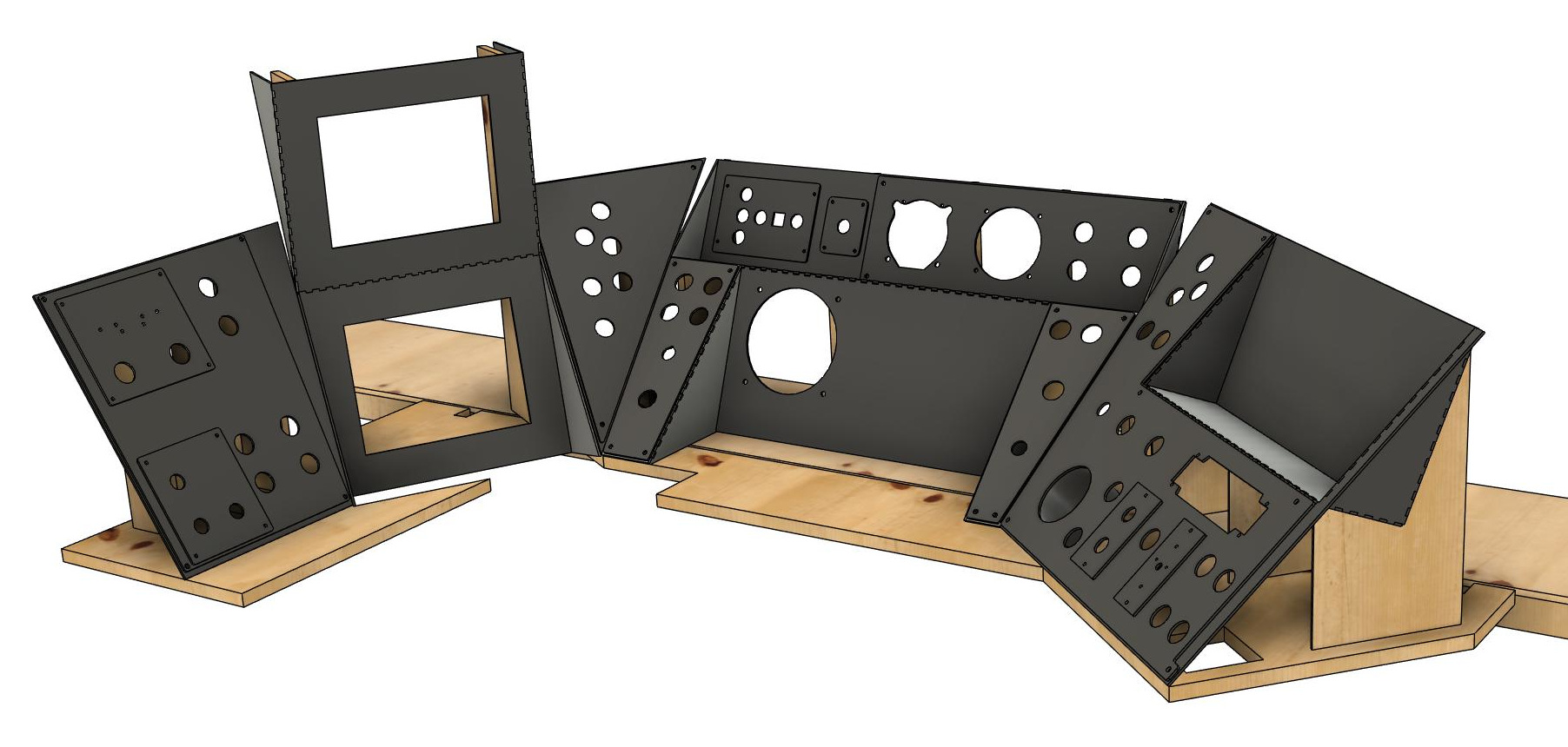 CAD model of five assembled Class 80x consoles