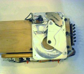 Detail of hard drive string tensioner