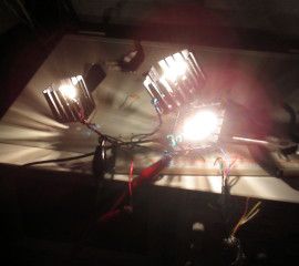 The prototype light modules I intended to use to illuminate the disco ball(s).