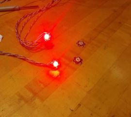 Testing red element of two LEDs.