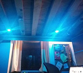 Left-channel LEDs reacting to audio.