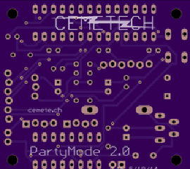 Realistic rendering of back of low-power PCB.
