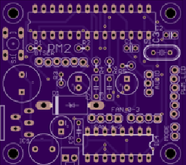 Realistic rendering of front of low-power PCB.