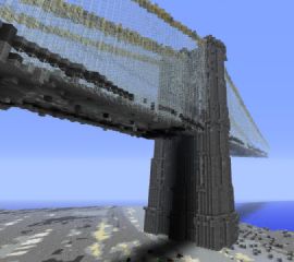 Minecraft Brooklyn Bridge generated by SparseWorld