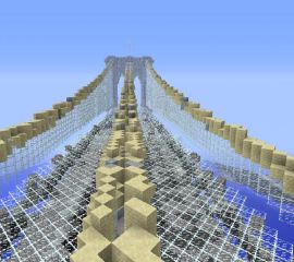 Minecraft Brooklyn Bridge generated by SparseWorld